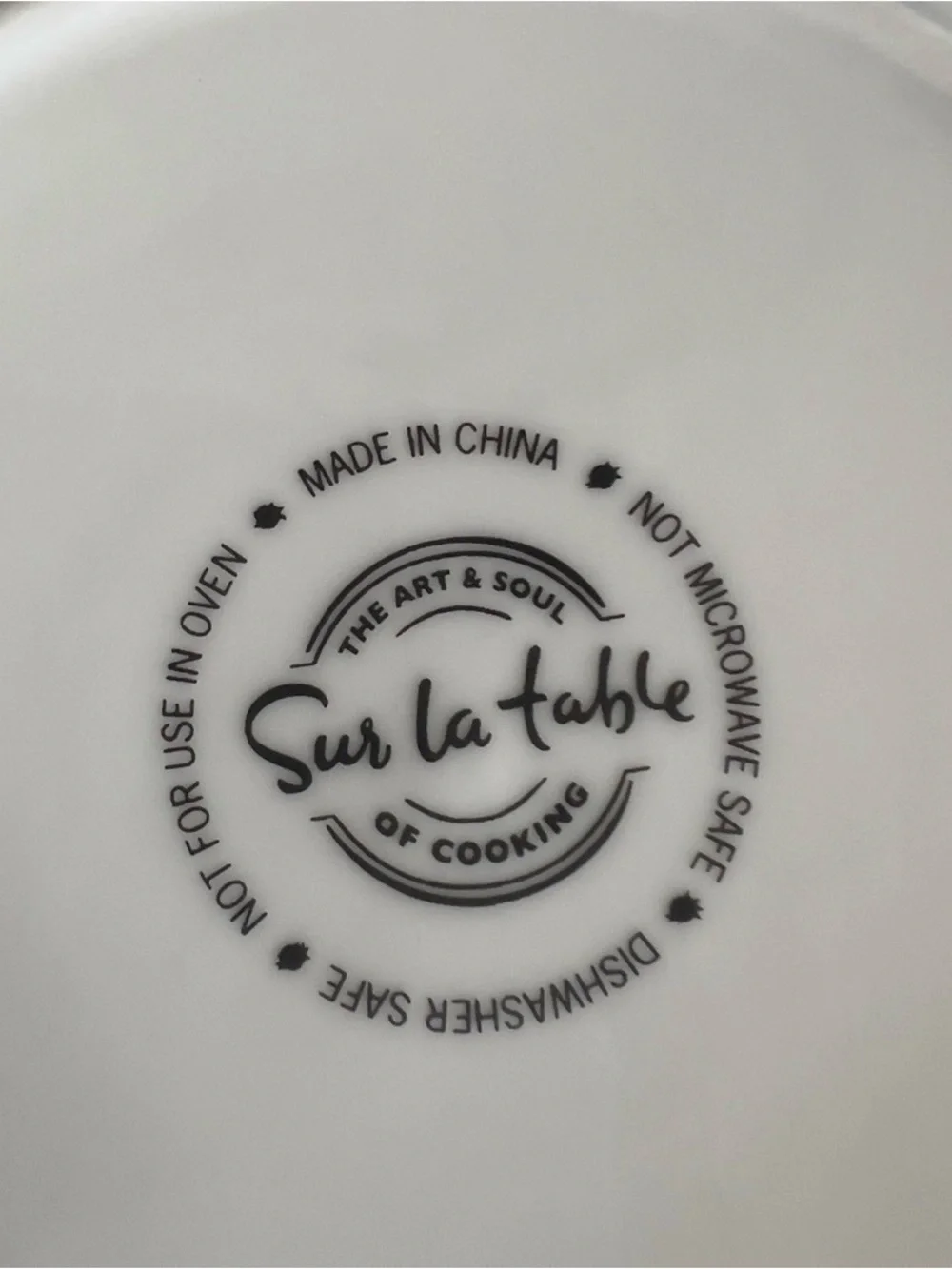 Sur La Table White Salad Plates with Silver Crown Motif - Set of 5